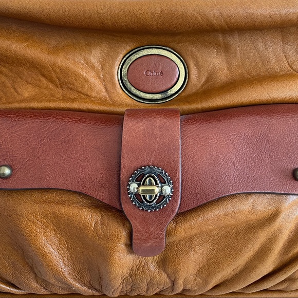 Chloe cognac 3 compartments front pocket tote - Picture 2 of 15